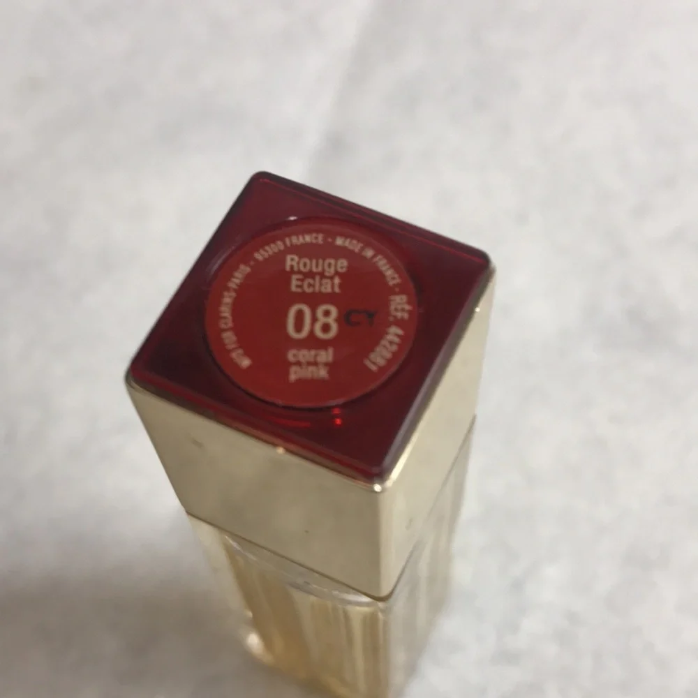 Clarins Rouge Eclat Contour Satin Finish Age Defying Lipstick #8 Coral Pink NWOB